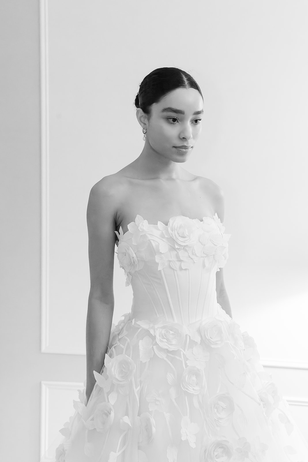 Luxury bridal dress designer Amsale at NYBFW photographed by annalundren.co, wedding dress Renata