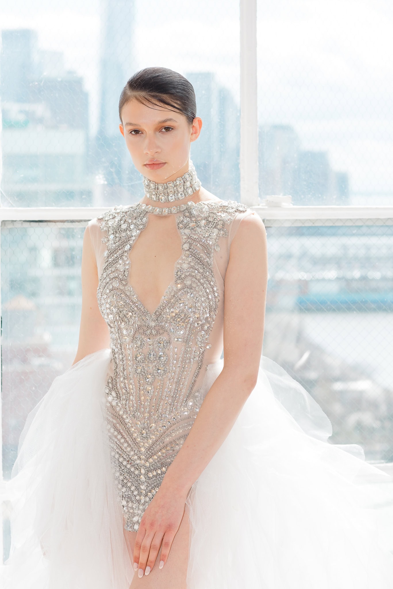 Wedding dress designer Bronx and Banco at NYBFW photographed by annalundren.co, La Danse Blanche collection at The Penthouse