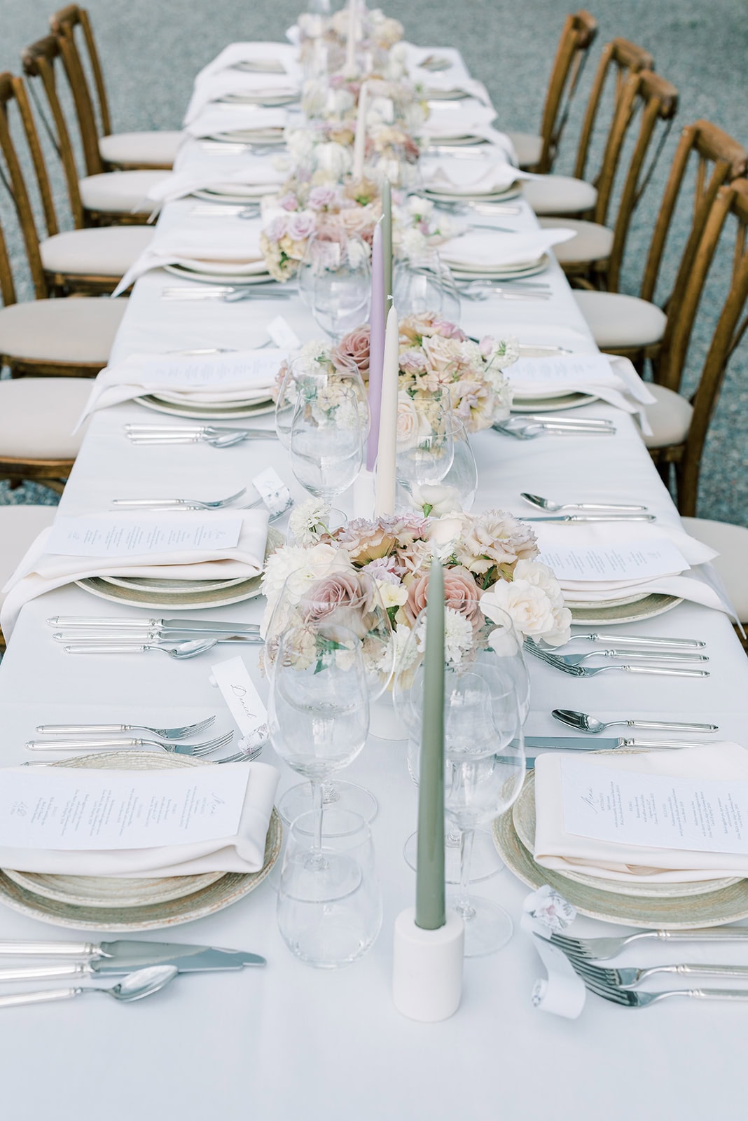 Rosersbergs Castle Hotel wedding inspiration details of table setting outdoor, photographed by annalundgren.co