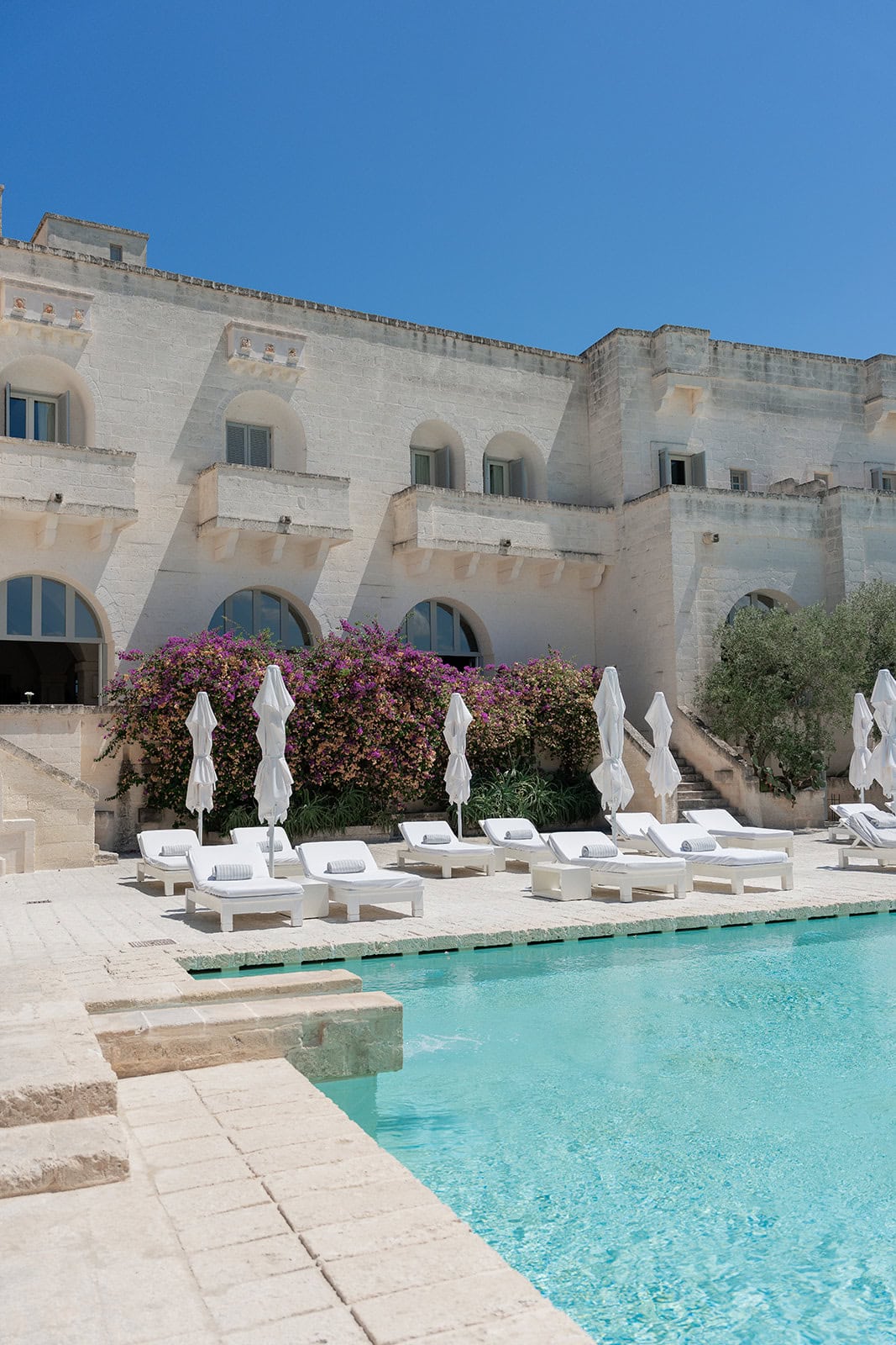 The hotel pool at Borgo Egnazia