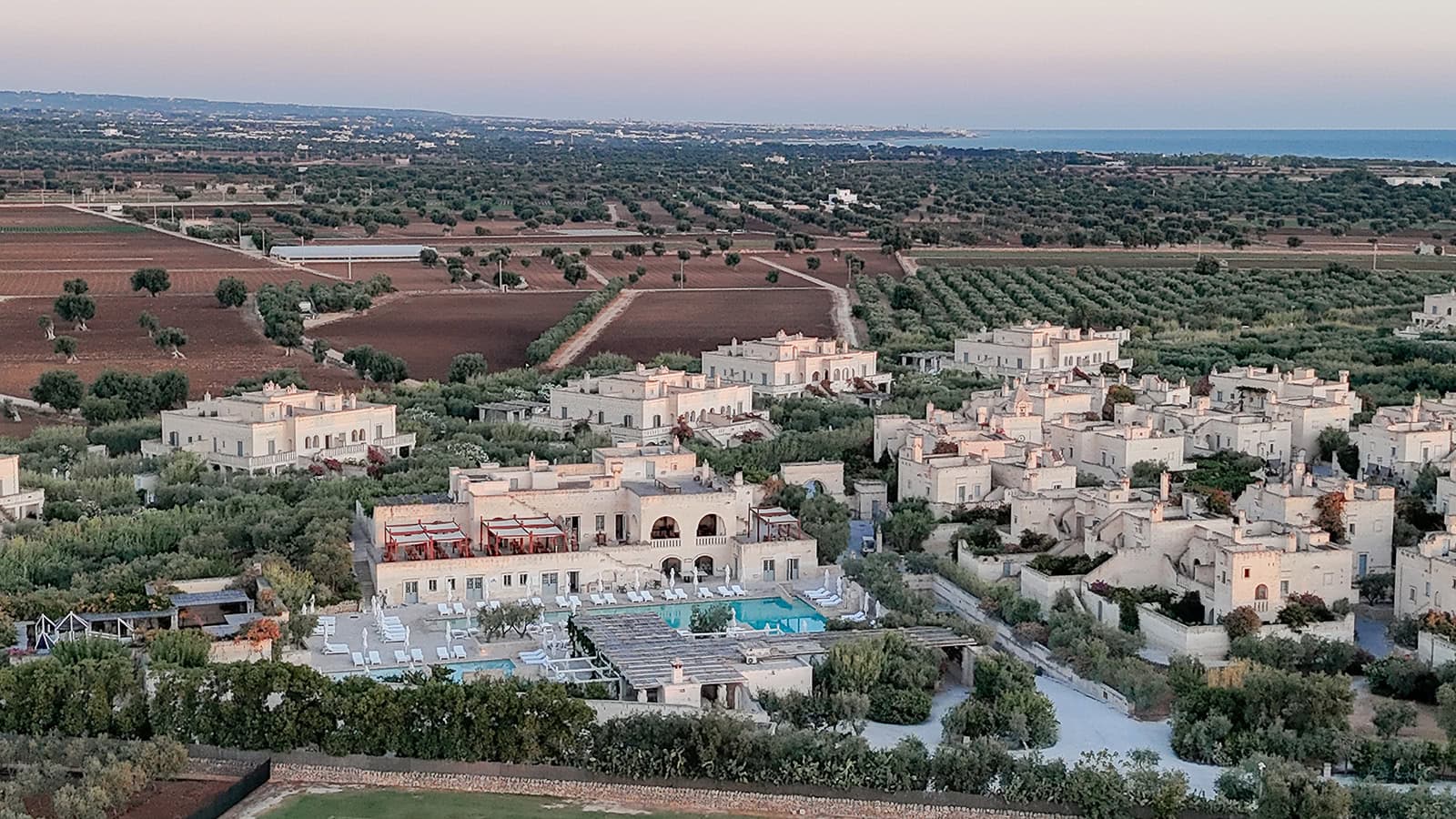 Drone photo over Borgo Egnazia in Puglia